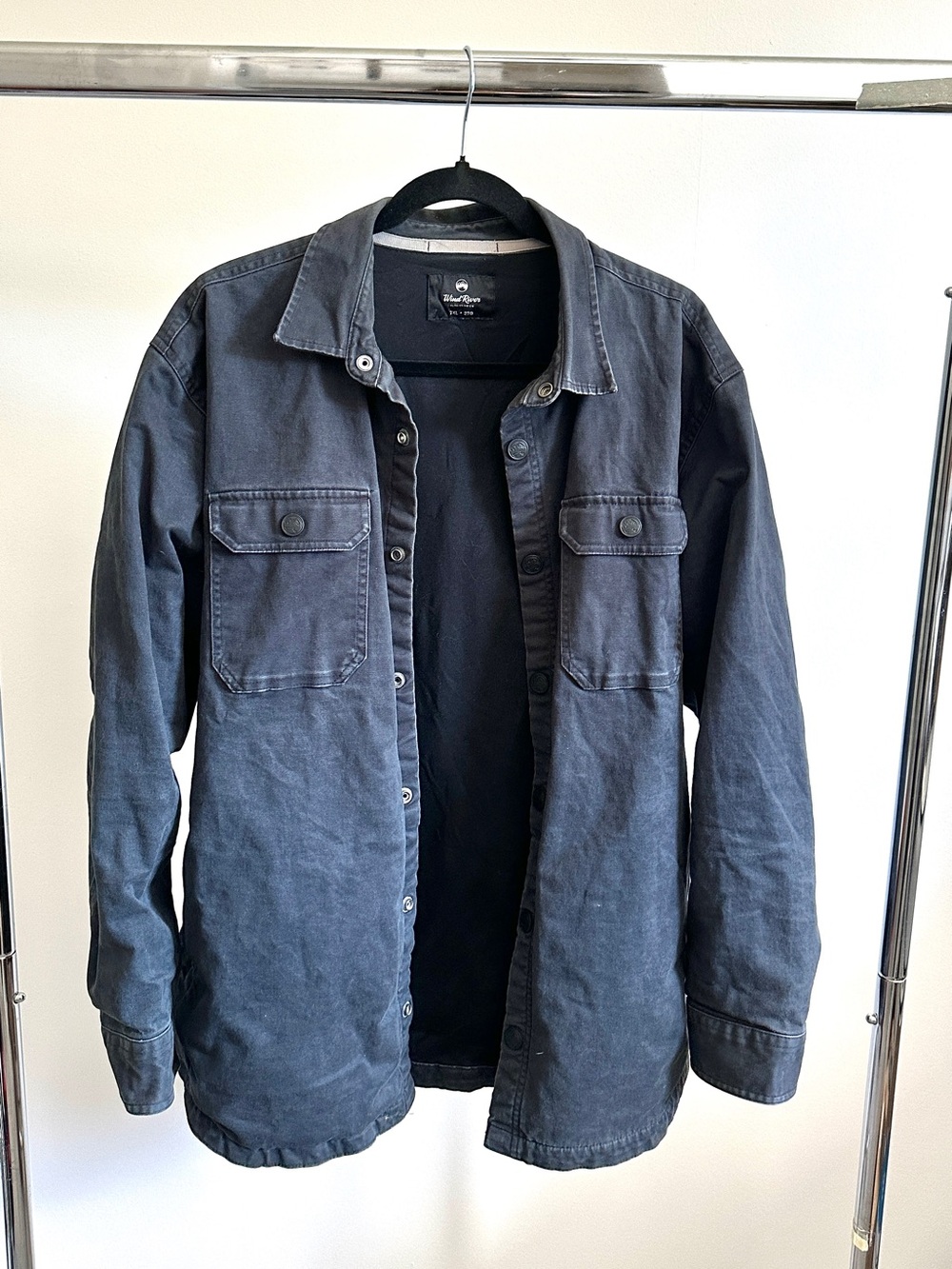 Wind River Workwear Faded Black Cotton Chore Coat Jacket Men's 2XL Dark Gray